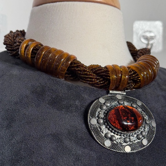 Handmade Bajalia Trading Co. Statement Necklace - Picture 1 of 9